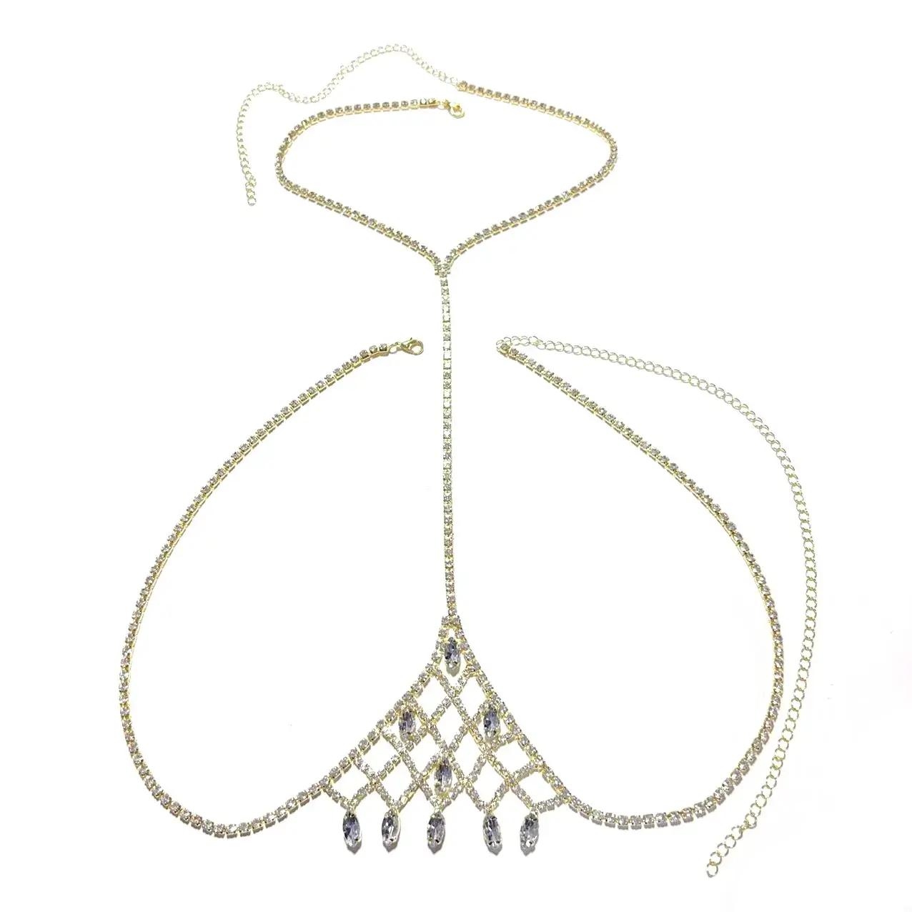 Amazon Best Selling Men's Body Chain Sexy Bikini Rhinestone Chest Chain Waist Chain Accessories Women's Body Chain