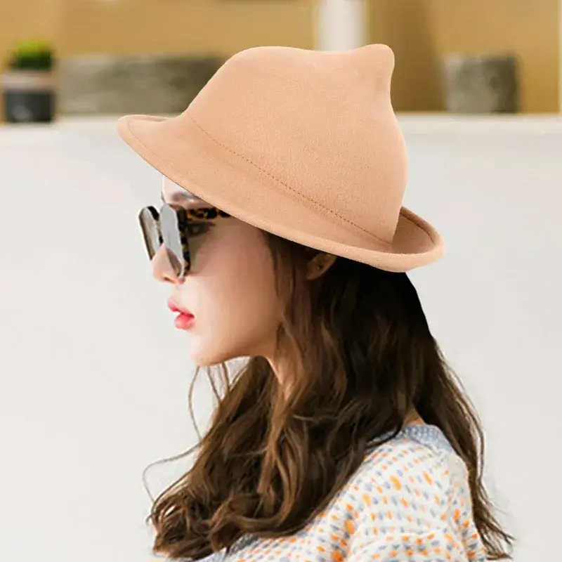 Unique European Style Magic Hat With Pointed Top Wiggle Wool Cap Women's Witch Hat For Stage Performances And Halloween