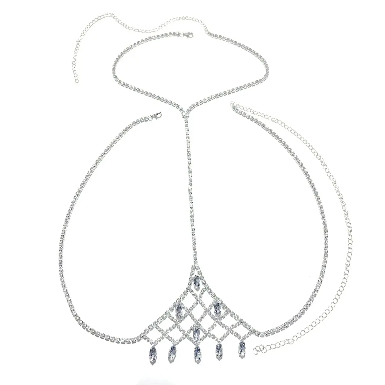 Amazon Best Selling Men's Body Chain Sexy Bikini Rhinestone Chest Chain Waist Chain Accessories Women's Body Chain