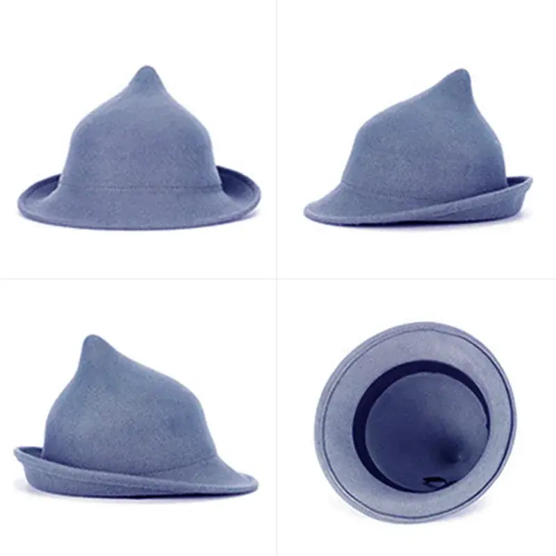 Unique European Style Magic Hat With Pointed Top Wiggle Wool Cap Women's Witch Hat For Stage Performances And Halloween
