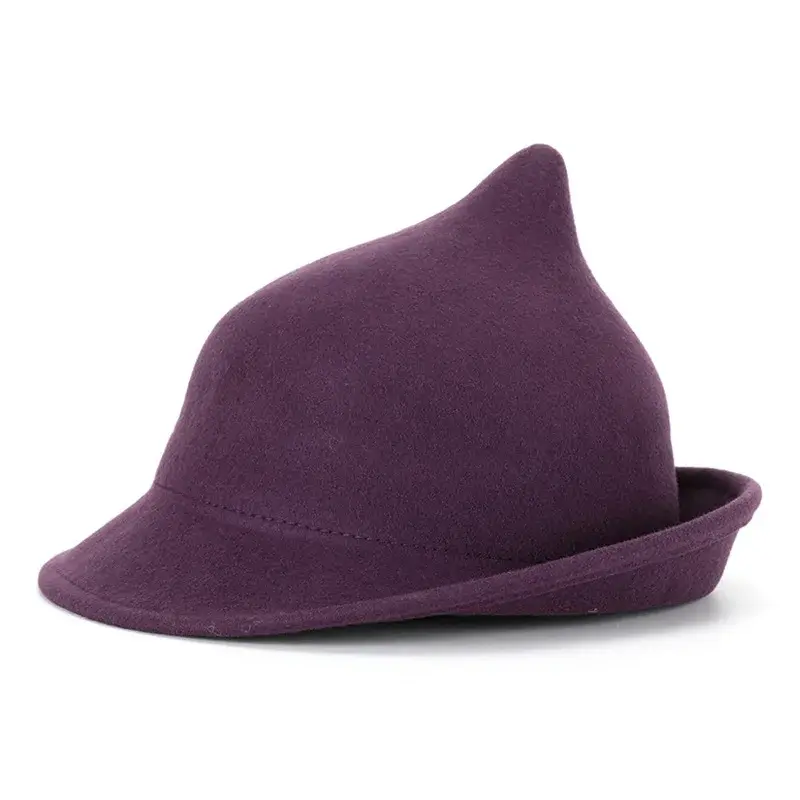 Unique European Style Magic Hat With Pointed Top Wiggle Wool Cap Women's Witch Hat For Stage Performances And Halloween