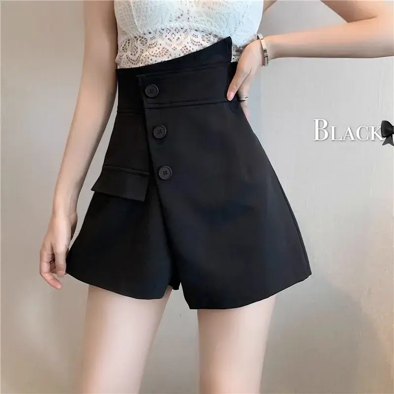 High-Waisted Irregular Shorts Skirt Women's Summer New 2024 Slimming A- Line Wide-Leg Skort Casual Fashion Female
