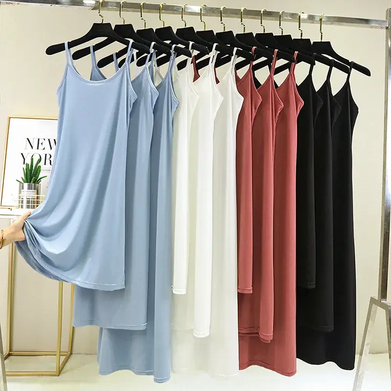 Modal Tank Dress Inner Long Loose-Fit Opaque White Base Layer Vest Plus Size Women's Summer Clothing From China Mainland