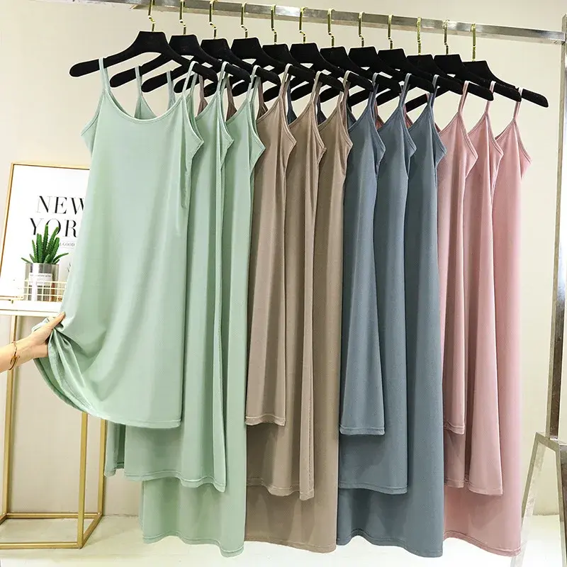 Modal Tank Dress Inner Long Loose-Fit Opaque White Base Layer Vest Plus Size Women's Summer Clothing From China Mainland