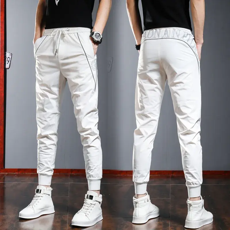 Casual Slim Fit Men's Sports Pants Ins Spring Autumn Lightweight Harem Pants Quick Dry Workout Leggings Versatile