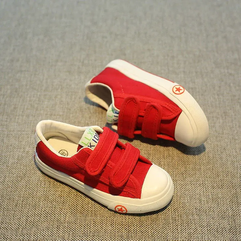 Children's Canva Shoes Magic Stickers Autumn New Style Medium Large Kids Student Shoes Men Women's Kids Korean Fabric