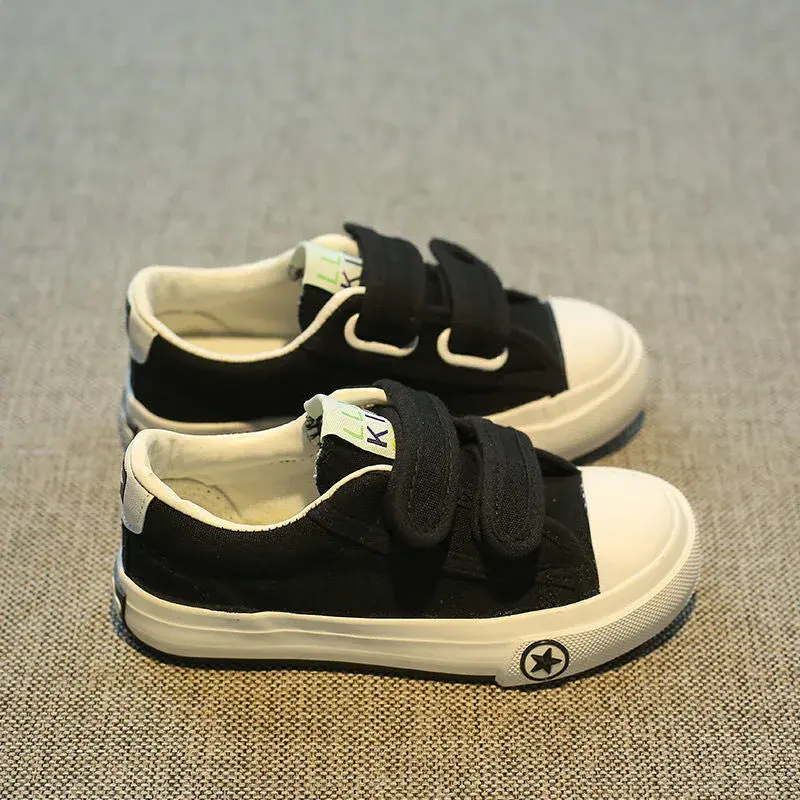 Children's Canva Shoes Magic Stickers Autumn New Style Medium Large Kids Student Shoes Men Women's Kids Korean Fabric