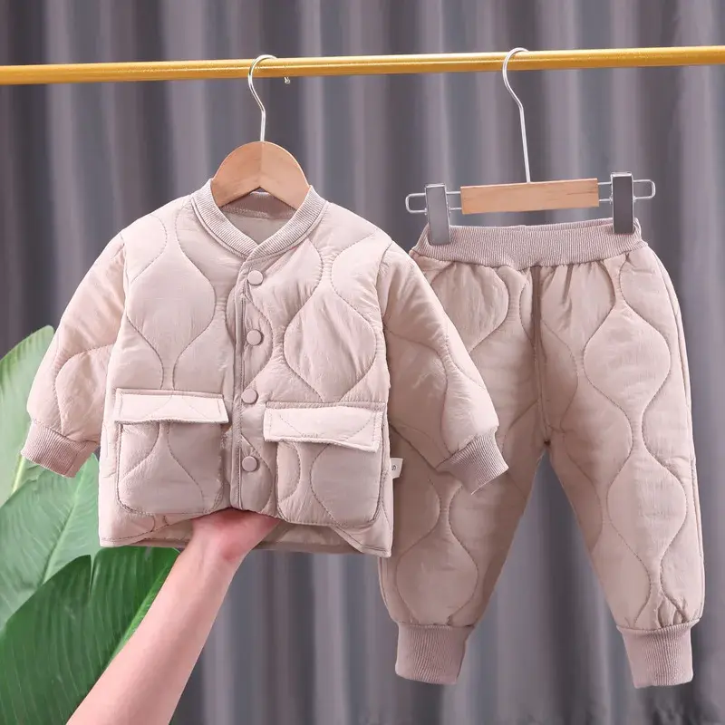 2022 New Design Sensibility BabyPadded Jacket Autumn/Winter Children's CardiganTopCasualtrousersuit Wholesale