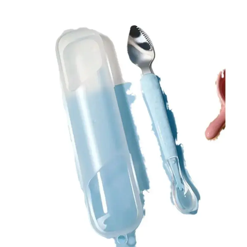 Baby Fruit Scraper Spoon Silicone Material Child Feeding Tool Essential Kitchen Utensil For Infants And Toddlers