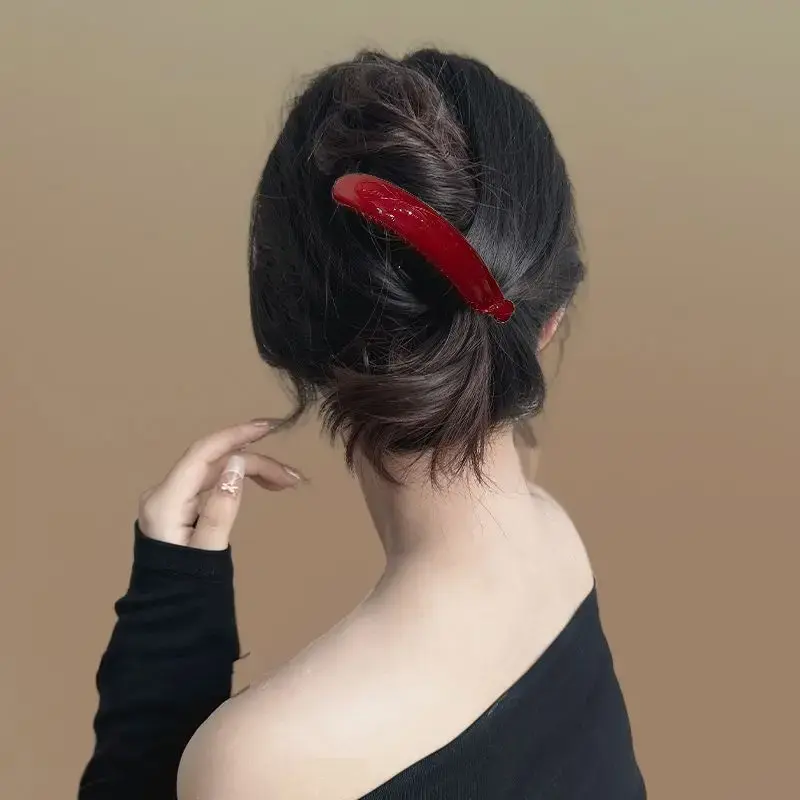 Peacock Blue Hair Clip Women's High Ponytail Shark Clamp Elegant Hairdo Professional Salon Hair Accessories