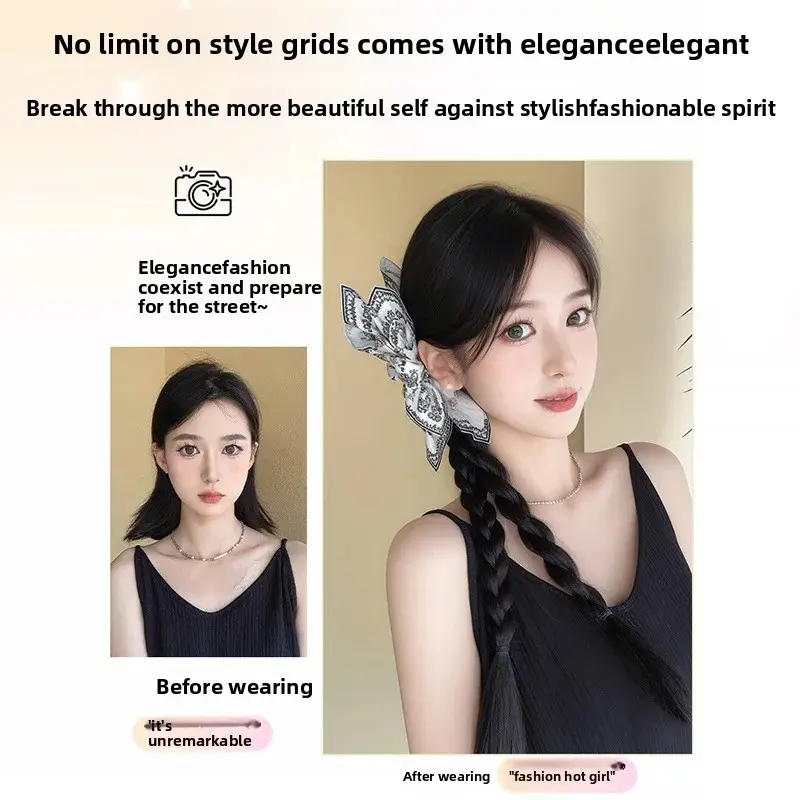 Fresh Summer Cornflower Twist Braid Wig Women's Style Simulated Hair Plait New Chinese Style Fake Hair Tail Fiber Wig