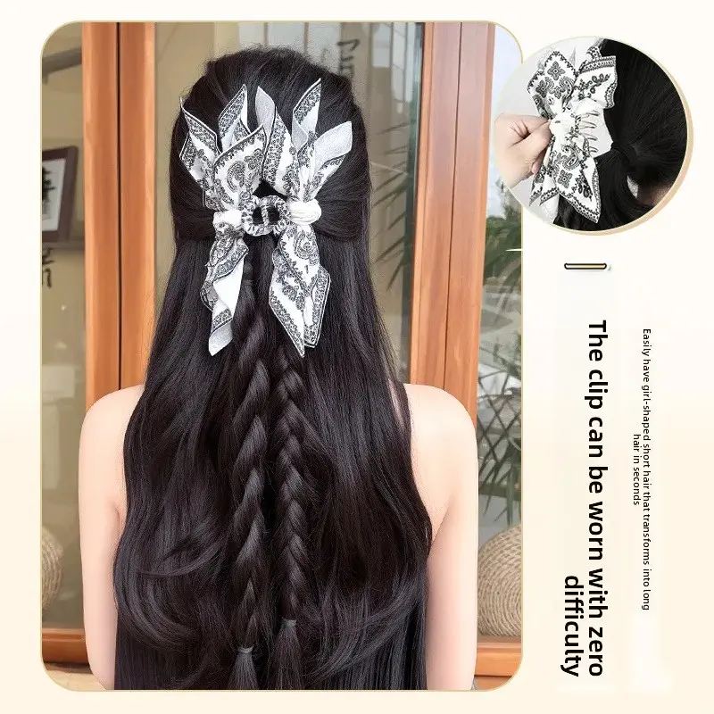 Fresh Summer Cornflower Twist Braid Wig Women's Style Simulated Hair Plait New Chinese Style Fake Hair Tail Fiber Wig