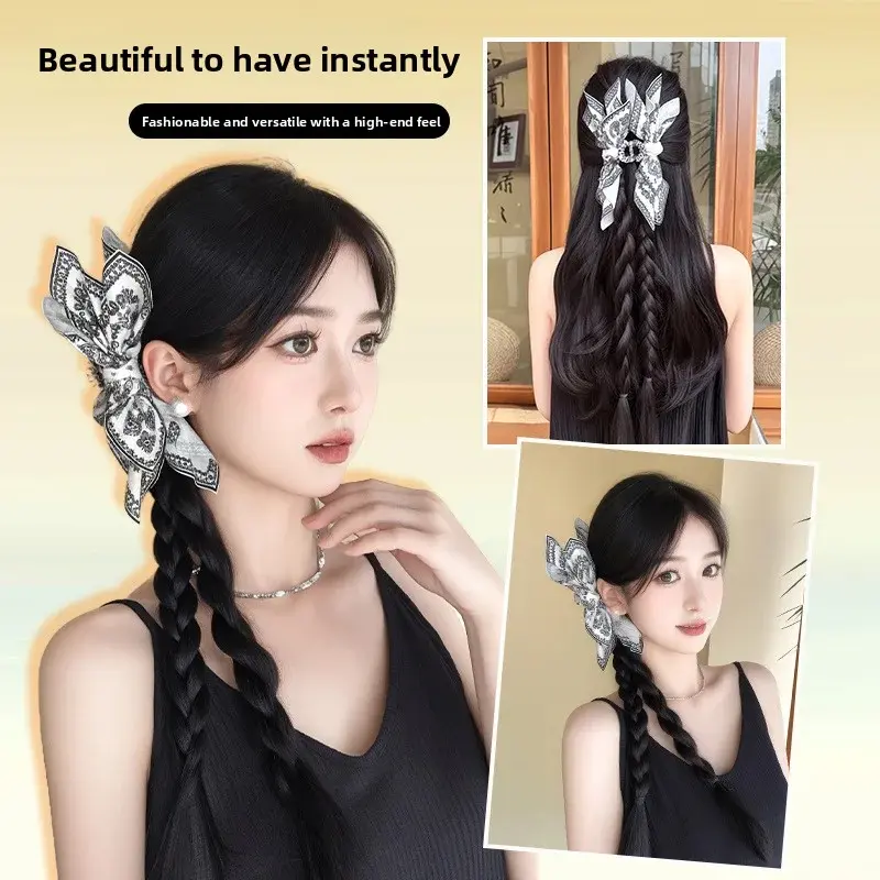Fresh Summer Cornflower Twist Braid Wig Women's Style Simulated Hair Plait New Chinese Style Fake Hair Tail Fiber Wig