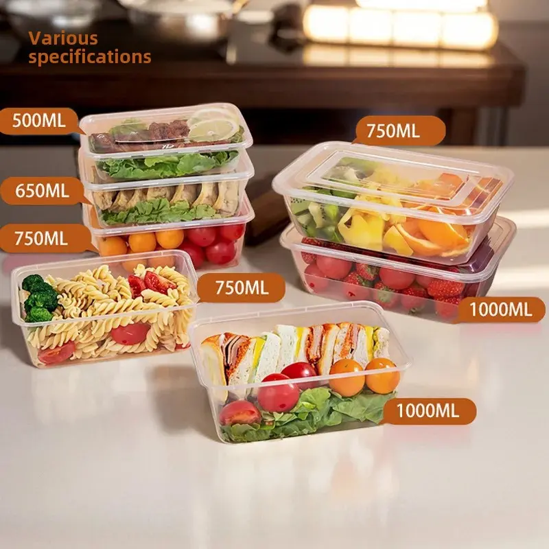 Starry River Disposable Food Container With Lid Thickened Plastic Transparent Rice Box Suitable For Microwave Freezing Commercia
