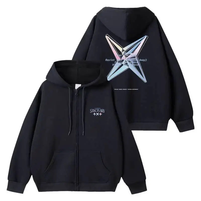 TXT the Star Chapter SANCTUARY Printed Hoodie Jacket Support Outerwear Women's Clothing Fashionable Streetwear