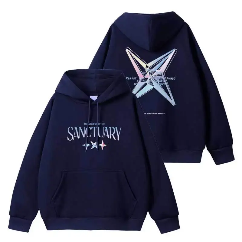 TXT the Star Chapter SANCTUARY Printed Hoodie Jacket Support Outerwear Women's Clothing Fashionable Streetwear