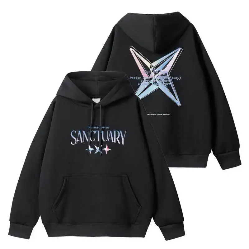 TXT the Star Chapter SANCTUARY Printed Hoodie Jacket Support Outerwear Women's Clothing Fashionable Streetwear