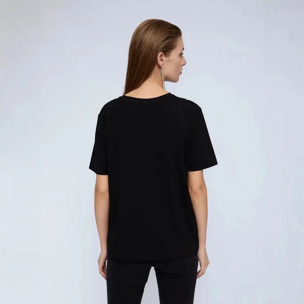 Elegantbf Slimming 100% Pure Cotton Short Sleeve T-Shirt Niche Stylish Embroidered Sweet Spicy Loose Fit Top Ins