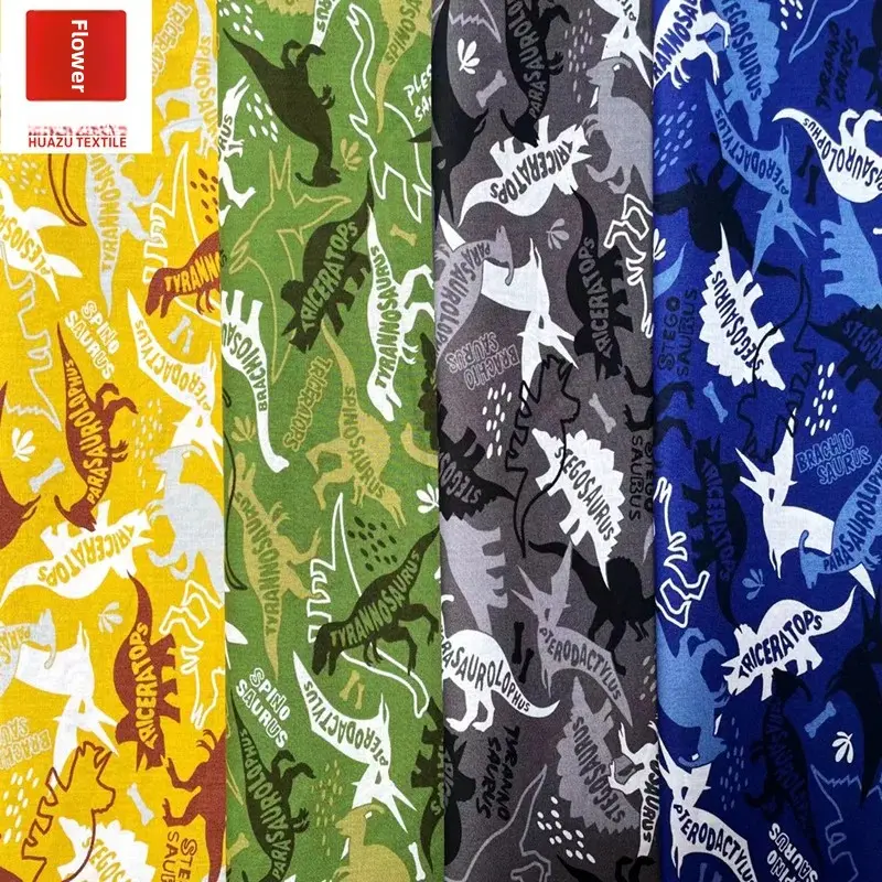 Wholesale Dinosaur Cartoon Camouflage Printing Fabric Women's Clothing Children's Wear Craft Supplies Available In Multiple Colo
