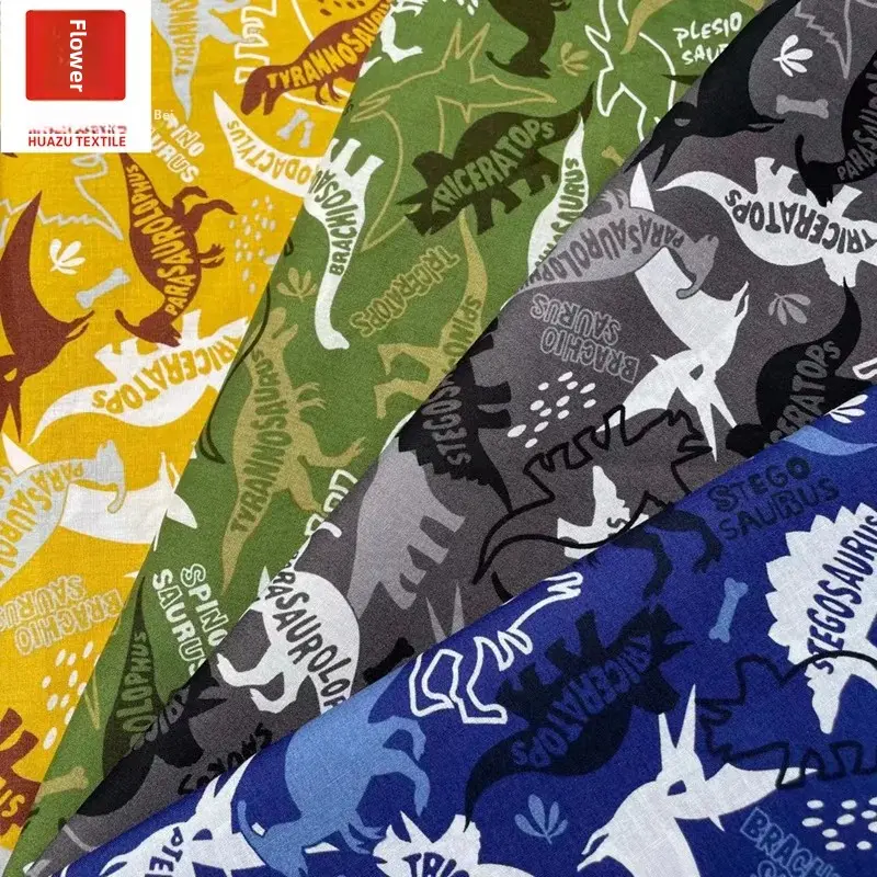 Wholesale Dinosaur Cartoon Camouflage Printing Fabric Women's Clothing Children's Wear Craft Supplies Available In Multiple Colo