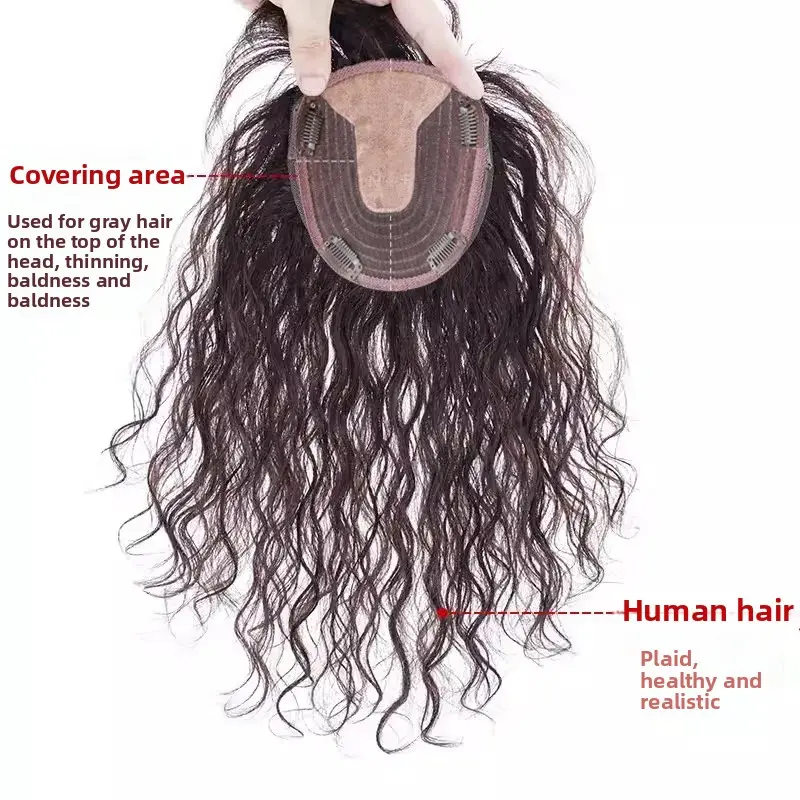 Women's Hair Extensions Full Real Hair Curling Fake Hair Pieces Volumizing Hair Extensions Natural Looking Scalp Hair Pieces