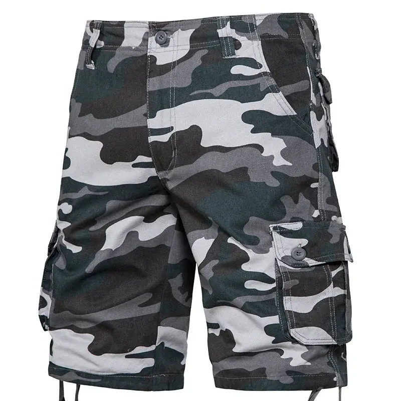 Fashionable Camouflage Shorts Men's Casual Trendy Loose-fit Mid-waist Pure Cotton Cargo Pants For Summer