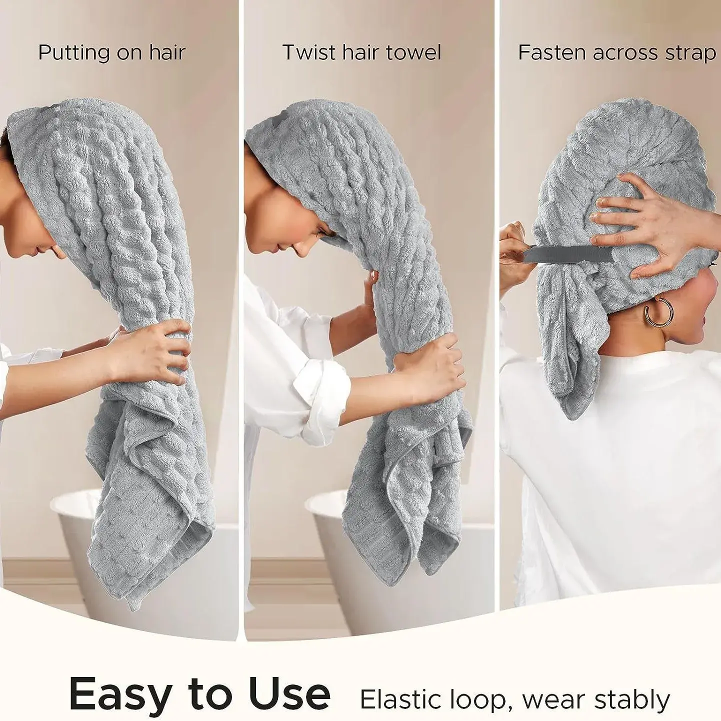 Thickened Absorbent Quick-Drying Comfortable Cloud-like Hair Towel No Shedding High Aesthetic Value Cross-Border New Model