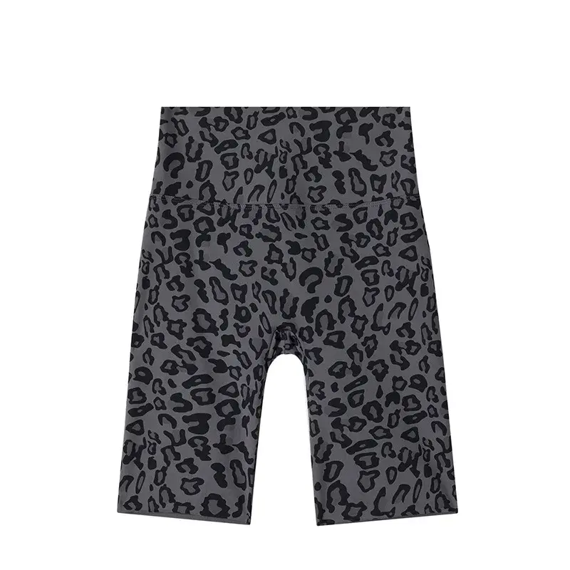 Muses Leopard Print Cycling Abs Tummy Control Pants Women's Summer Fashion Sport Fitness Yoga Tight Absorbing Sweat Bottoms