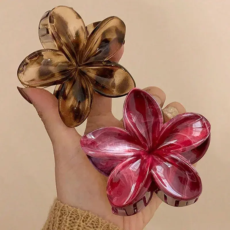Large Size Shark Clamp Beach Vacation Half up Half down Hair Style Egg Flower Hair Accessory Professional Salon Hairpin