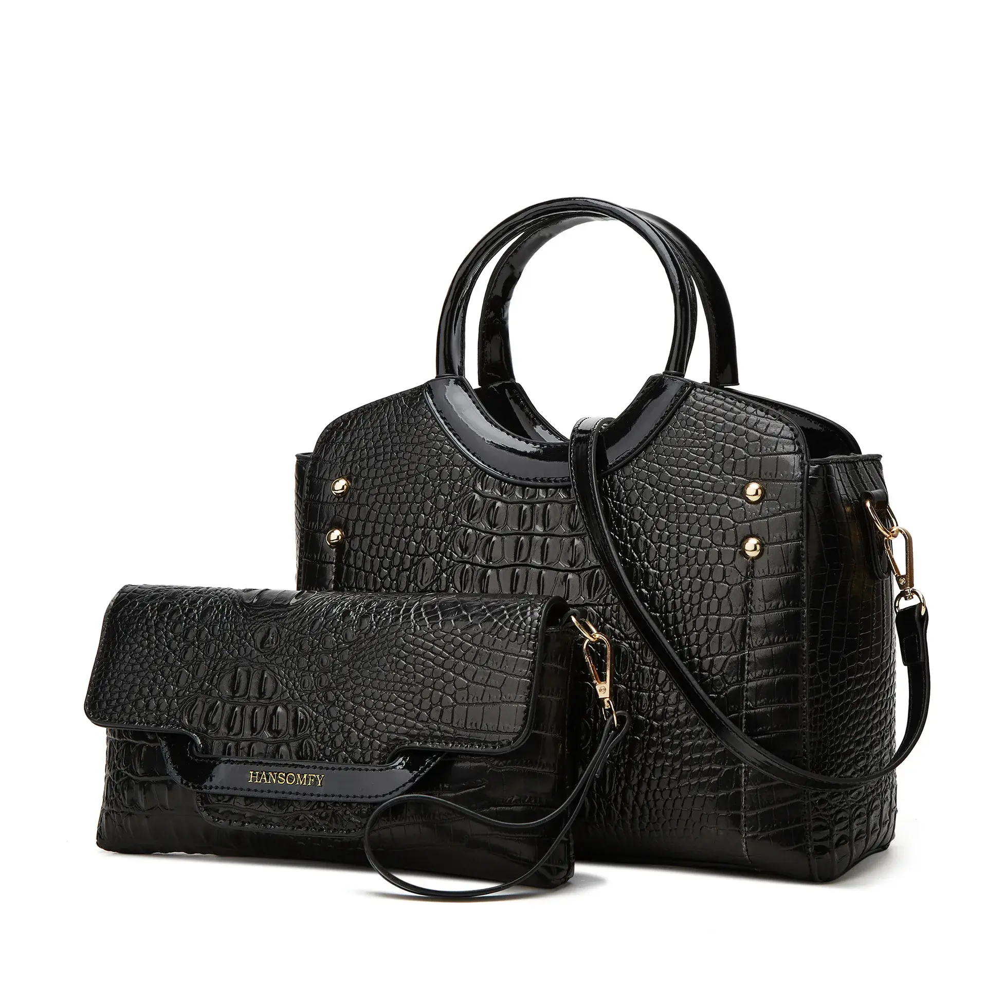 New Fashionable Large Capacity Crocodile Pattern Handbag Trendy Women's Crossbody Bag Quality Single Shoulder Bag Motorcycle Equ
