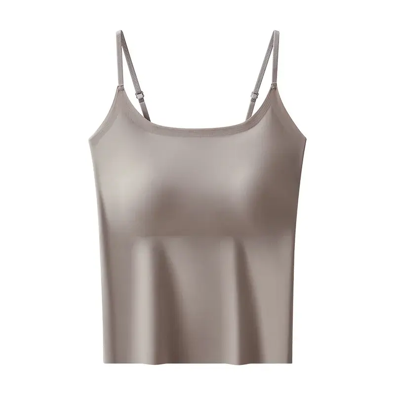 Ice Silk One-Piece Fixed Cup Vest Summer Thin Strapless Bra-Free Seamless Backless Bralette Women's Tank Top Comfortable Underwe