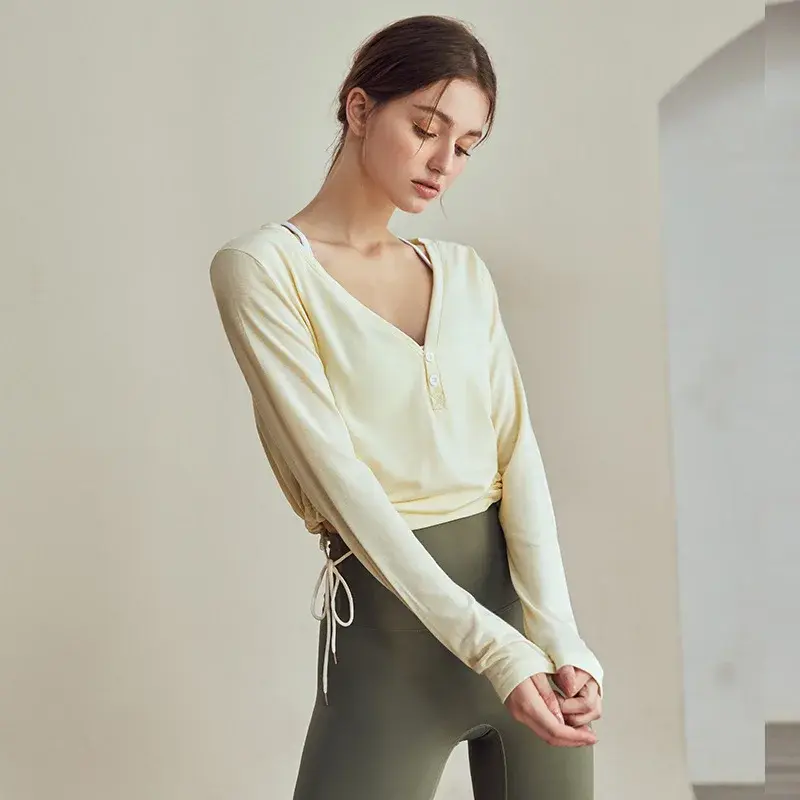 High-end Feel Yoga Suit Women's Autumn/winter Long Sleeves Training Running Pilates Fitness Top High Aesthetic Value