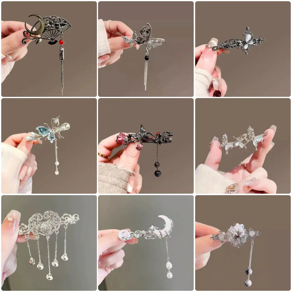 Sweet Cool Butterfly Hair Clip Women's Luxury Personality Y2K Side Bangs Clamp Ins Niche Design Hair Card Professional Salon Par