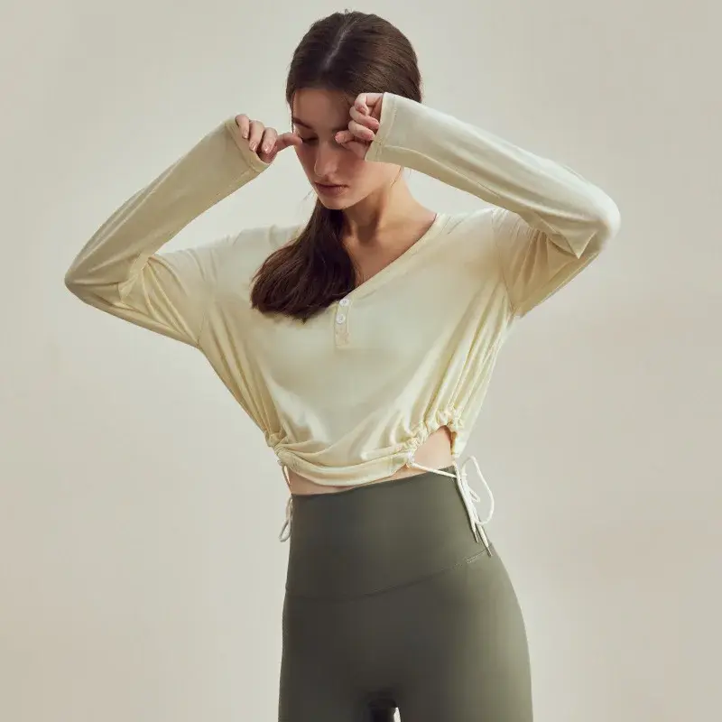 High-end Feel Yoga Suit Women's Autumn/winter Long Sleeves Training Running Pilates Fitness Top High Aesthetic Value