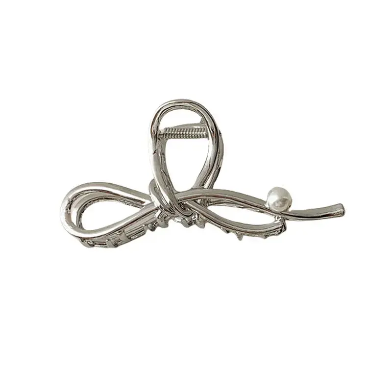 Korean Style Large Size Metal Hair Claw Simple Elegant Butterfly Knot Shark Clamp Women's Hair Accessories for Professional Salo