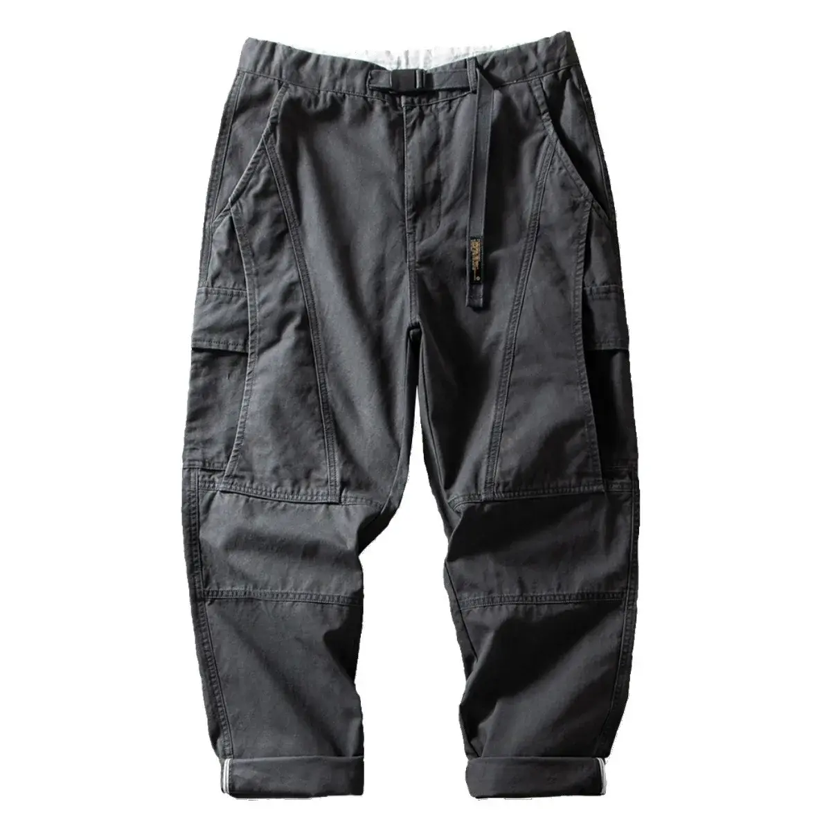 Japanese Style SimpleVintageTrendy Men's Multi-Pocket Cargo Pants Loose Fit Straight Leg Casual Trousers For Spring And Autumn