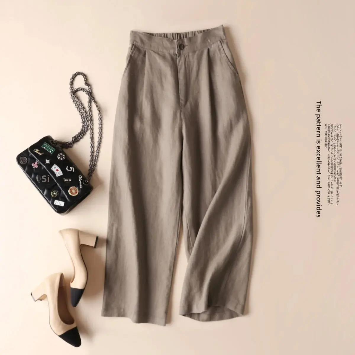 Cotton Linen Wide Leg Pants Women Spring Summer Thin Loose Casual Large Size Comfortable Nine Points Straight Tube Trousers