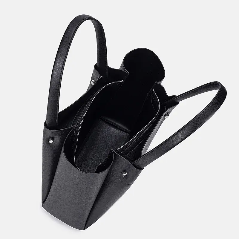 New Large Capacity Soft Leather Women's Shopping Bag Single Shoulder Handheld Commuter Tote Bag Originally One Piece Free Shippi