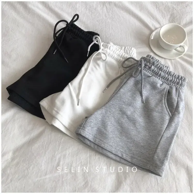 Women's Casual Shorts Petite Summer New Grey Versatile Outer Wear Running Trunks Trendy Cotton Material Origin China