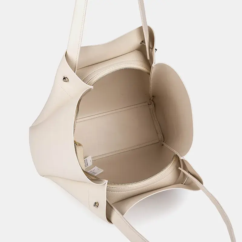 New Large Capacity Soft Leather Women's Shopping Bag Single Shoulder Handheld Commuter Tote Bag Originally One Piece Free Shippi