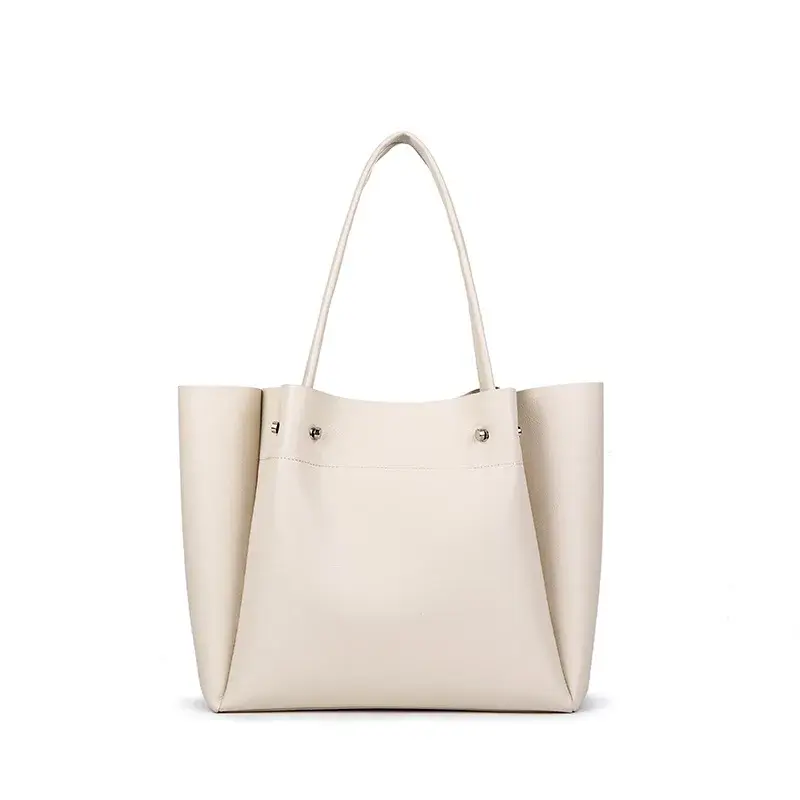 New Large Capacity Soft Leather Women's Shopping Bag Single Shoulder Handheld Commuter Tote Bag Originally One Piece Free Shippi