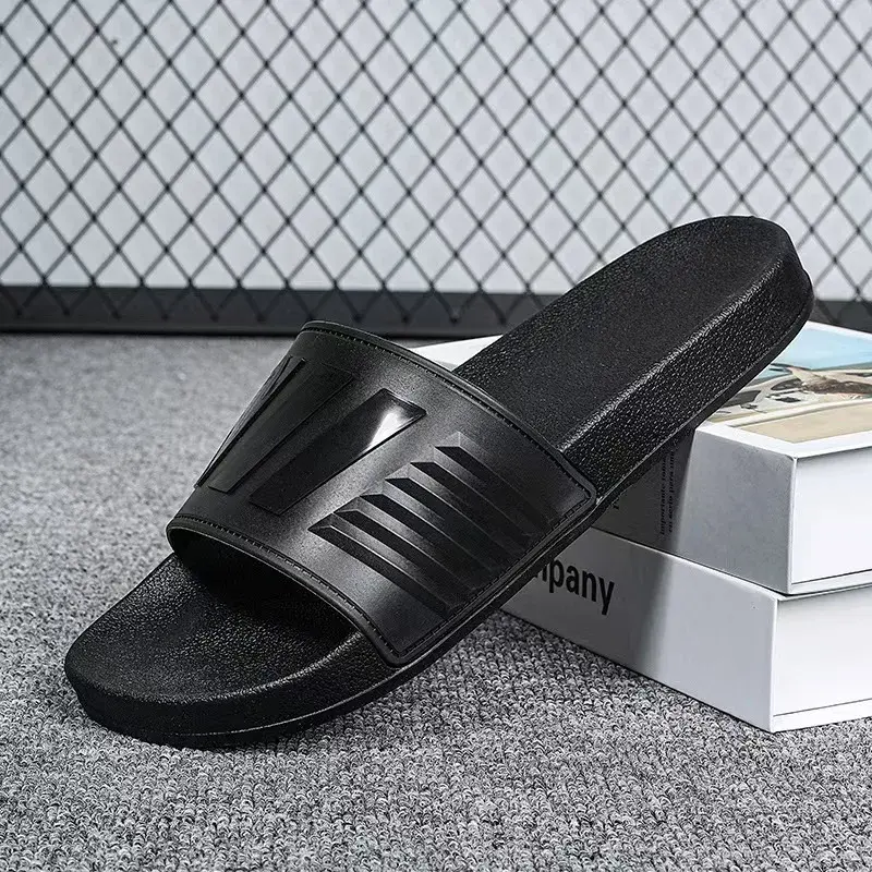 New Cross-Border Style Slippers For Men Anti-Slip Indoor Bathroom Use Couple Home Outer Wear PVC Soled And Faced Slippers For Wo