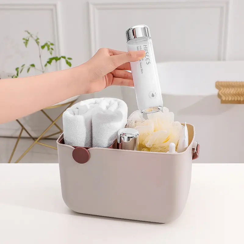 Nordic Light Luxury Style Bathroom Toilet Washing Storage Basket Cosmetic Lotion Shampoo Bathing Handheld Basket Wholesale