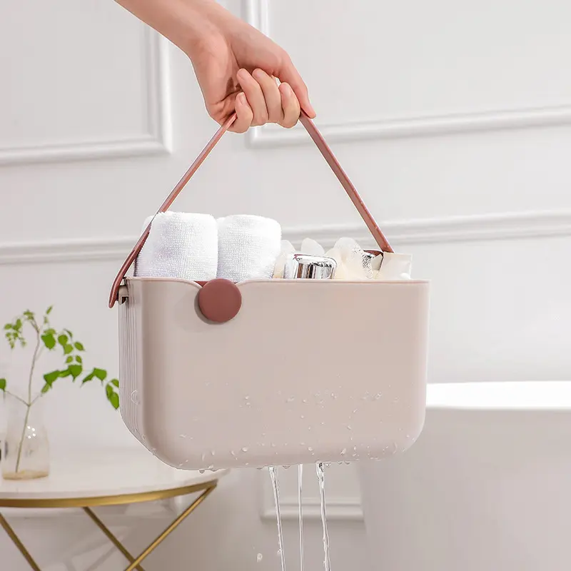 Nordic Light Luxury Style Bathroom Toilet Washing Storage Basket Cosmetic Lotion Shampoo Bathing Handheld Basket Wholesale