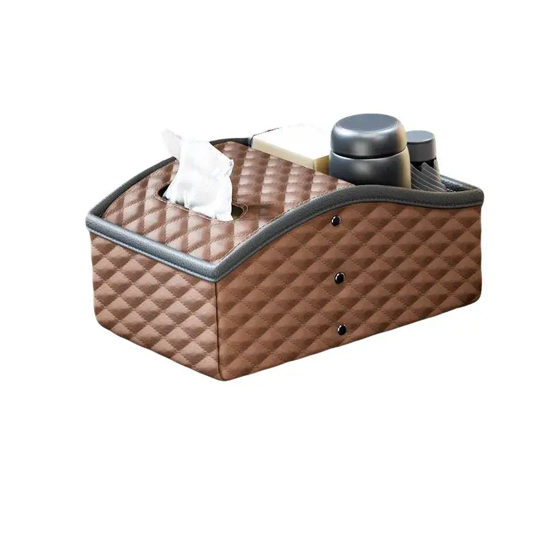 Luxury Multifunctional Car Storage Box Tissue Box Drink Holder Center Console Organizer Vehicle Interior Accessories