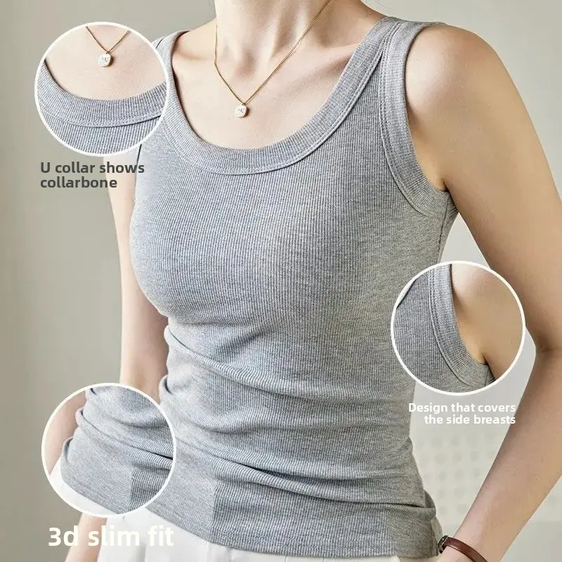 Comfortable Versatile Ribbed Sleeveless Sports Top Women's Base Layer Shirt Spring Summer Autumn New Style Tank Strap Vest