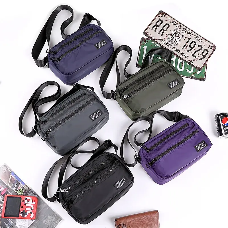 Casual Men's Single Shoulder Bag Fashionable Motorcycle Messenger Bag Crossbody Bag Trendy Mailman Bag Motorcycle Equipment Acce