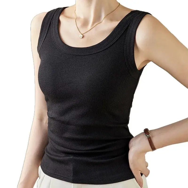 Comfortable Versatile Ribbed Sleeveless Sports Top Women's Base Layer Shirt Spring Summer Autumn New Style Tank Strap Vest