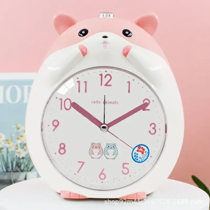Cute Cartoon Alarm Clock For Children Student Study Use Sleep Night Light Silent Voice Clock Luminous Digital Gift