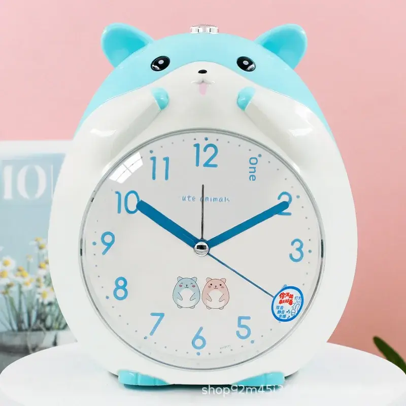 Cute Cartoon Alarm Clock For Children Student Study Use Sleep Night Light Silent Voice Clock Luminous Digital Gift